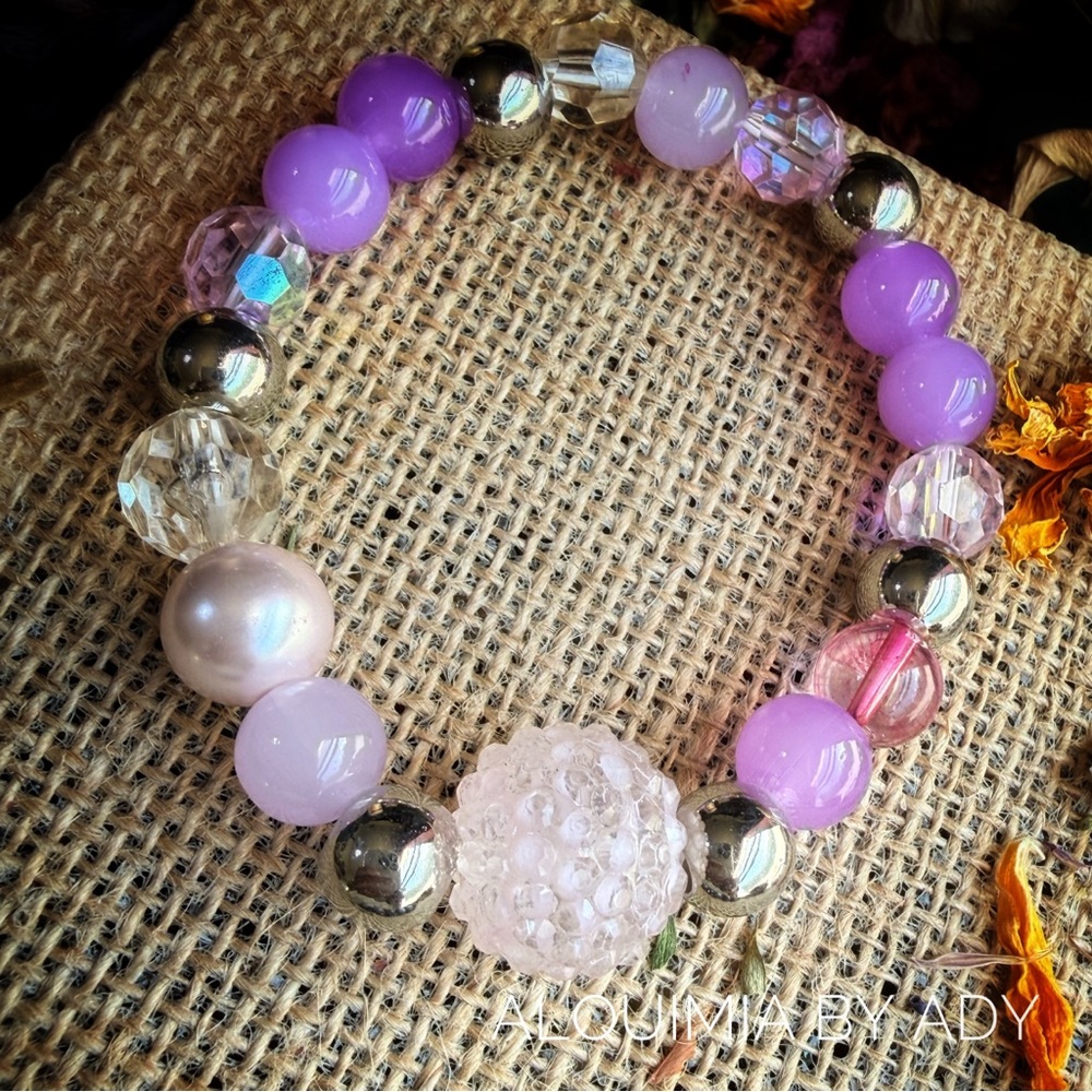 SUMMER PURPLE  jade  Beaded Bracelet + MONUMENTAL